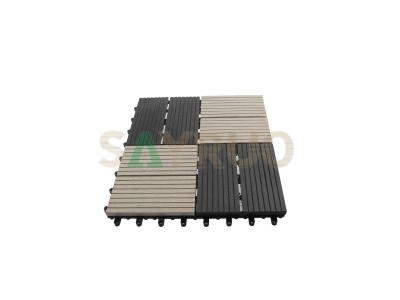 interlocking composite deck tiles