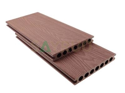 terrasse composite en plastique en bois creux en gaufrage 3d en chine extérieure wpc