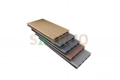 Wpc Decking 3d Grain de bois en relief extérieur en bois en plastique composite Deck Flooring