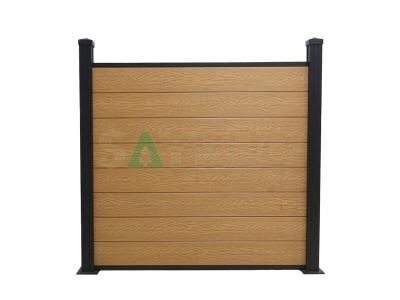 Clôture composite bois-plastique écologique avec surface en grain de bois gaufré 3D anti-UV