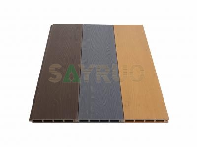 Clôture extérieure moderne en composite bois-plastique (WPC) résistante aux intempéries, imitation bois lisse en relief 3D, en vente en gros